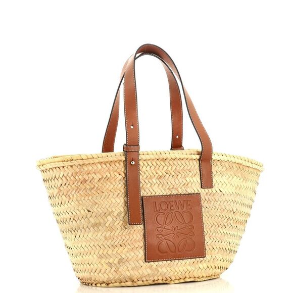 Loewe Basket Tote Raffia Medium Neutral - Picture 2 of 9